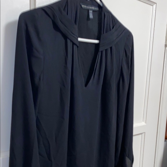 White House Black Market XXS Black Long-Sleeved Blouse - Picture 11 of 12